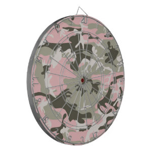 Pink and Green Camouflage, Military, Army Dartboard