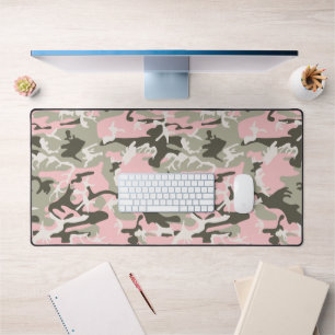 Pink and Green Camouflage, Military, Army Desk Mat