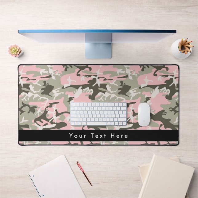 Pink and Green Camouflage, Military, Army Desk Mat (Office 1)