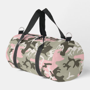 Pink and Green Camouflage, Military, Army Duffle Bag