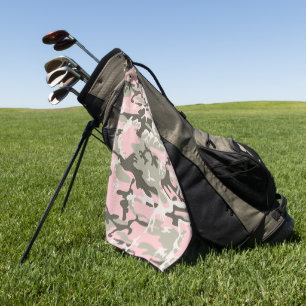 Pink and Green Camouflage, Military, Army Golf Towel