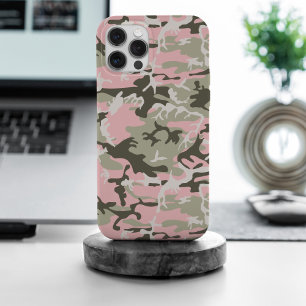 Pink and Green Camouflage, Military, Army iPhone 15 Pro Max Case