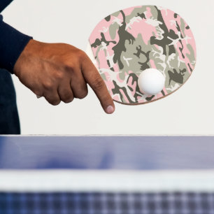 Pink and Green Camouflage, Military, Army Ping Pong Paddle