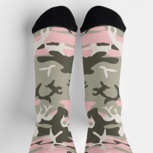 Pink and Green Camouflage, Military, Army Socks