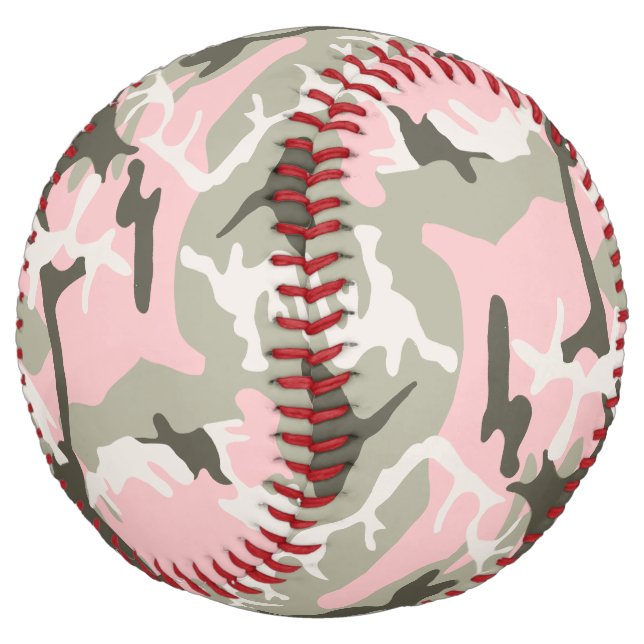 Pink and Green Camouflage, Military, Army Softball (Angled)