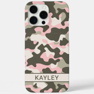 Pink and Green Camouflage Personalized iPhone 16 Pro Max Case