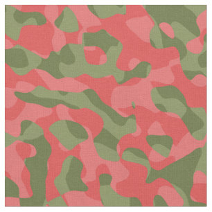 Pink and Green Camouflage Print Pattern Fabric