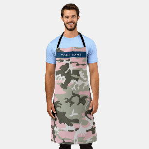 Pink and Green Camouflage Your name Personalise Apron