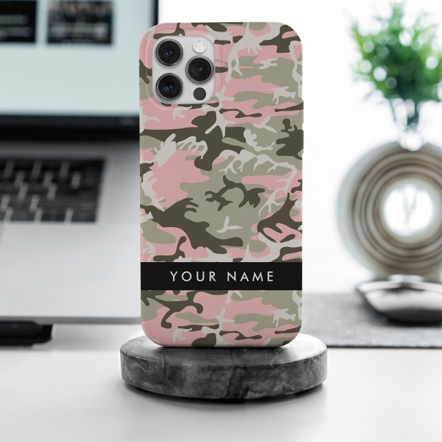 Pink and Green Camouflage Your name Personalise Case-Mate iPhone Case (Creator Uploaded)