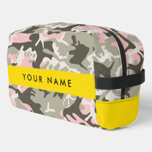 Pink and Green Camouflage Your name Personalise Dopp Kit