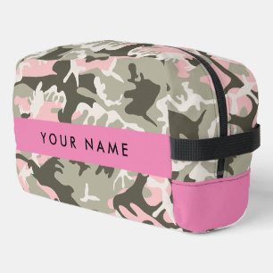 Pink and Green Camouflage Your name Personalise Dopp Kit
