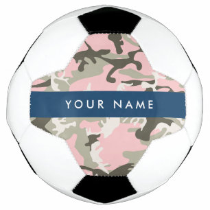 Pink and Green Camouflage Your name Personalise Football