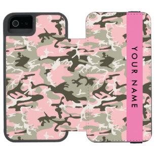 Pink and Green Camouflage Your name Personalise Incipio Watson™ iPhone 5 Wallet Case