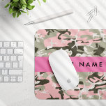 Pink and Green Camouflage Your name Personalise Mouse Mat<br><div class="desc">Elegant,  stylish and sophisticated camouflage pattern in pink and green colour. Modern and trendy gift,  perfect for the military lover in your life. Personalise by adding your name,  nickname,  monogram or initials.</div>