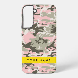 Pink and Green Camouflage Your name Personalise Samsung Galaxy Case