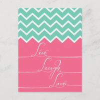 Pink and green chevron/live,laught,love
