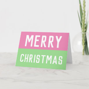 Pink and Green Christmas Card
