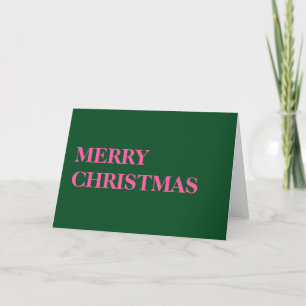 Pink and Green Christmas Holiday Card