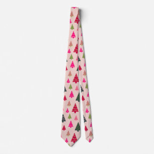Pink and Green Christmas Tie