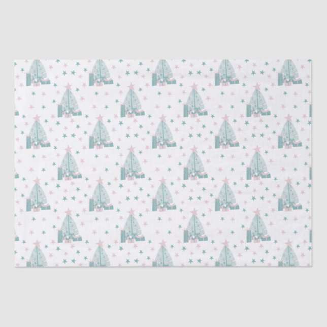 Pink and Green Christmas  Tissue Paper (Front)