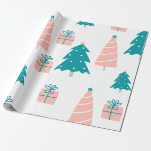 Pink and green Christmas  Wrapping Paper