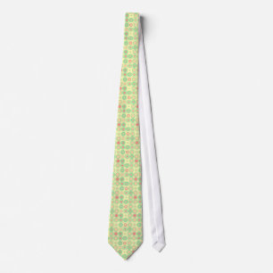 PINK AND GREEN CIRCLE PATTERN TIE