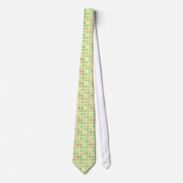 PINK AND GREEN CIRCLE PATTERN TIE (Front)