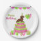 Pink and Green Dachshund Birthday Party Plates