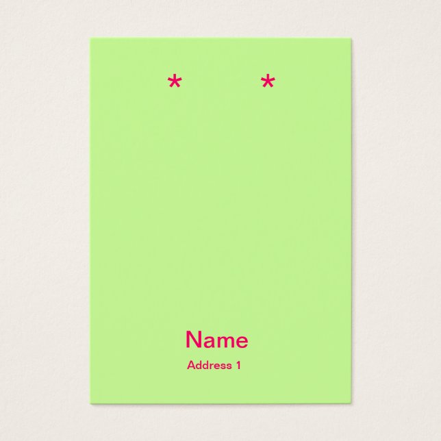 pink and green earring cards (Front)