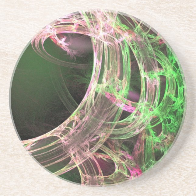 Pink and Green Energy Coaster (Front)