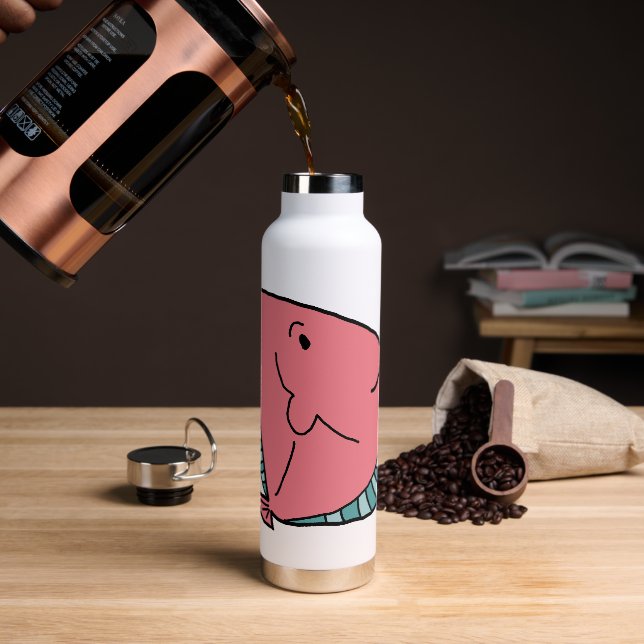 Pink and Green Fish Water Bottle (Coffee)