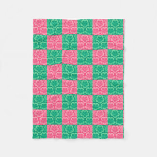 Pink and Green Fleece Blanket