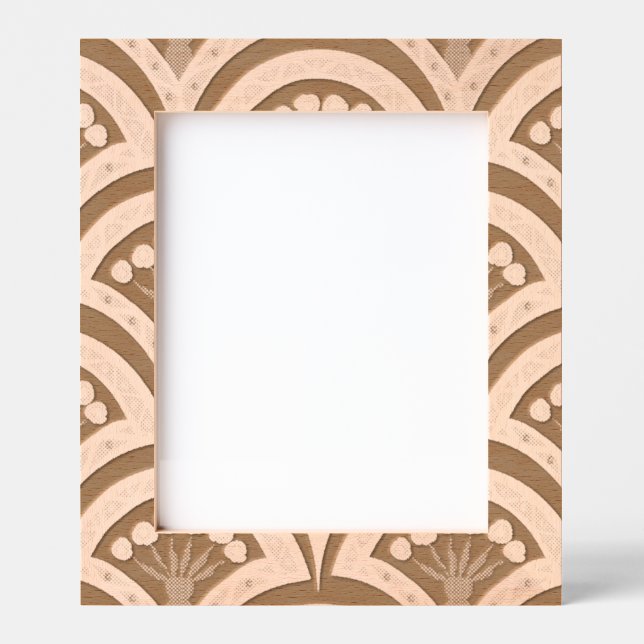 Pink and Green Floral Fan Pattern Etched Frames (Front)