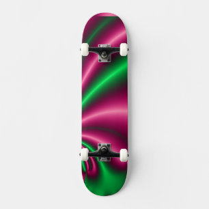 Pink and Green Floral Flow Skateboard