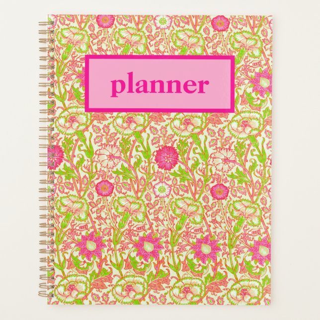 Pink and Green Floral Planner (Front)