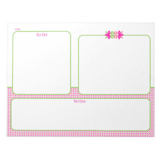 Pink and Green Floral To Do Notes Planner Pad