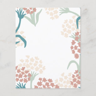 Pink and Green Flower Drawing Pattern Paper Sheet