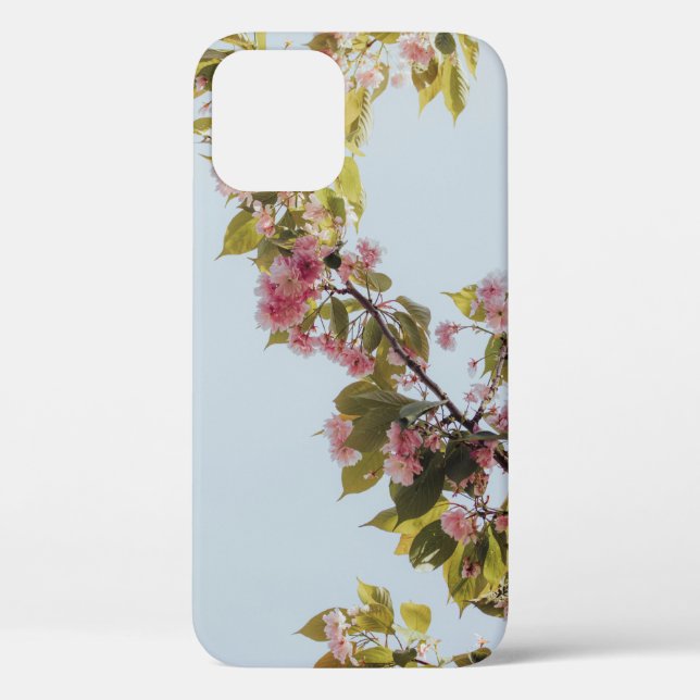 PINK AND GREEN FLOWER UNDER WHITE SKY Case-Mate iPhone CASE (Back)
