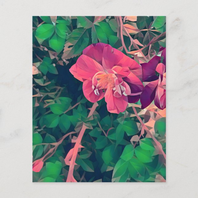 Pink and green flowers crafting paper craft suppy (Front)