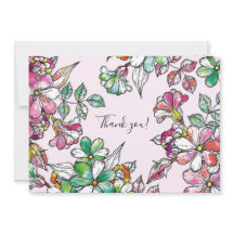 Pink and green flowers Flat