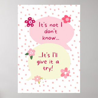 Pink and Green Flowers Mindset Poster