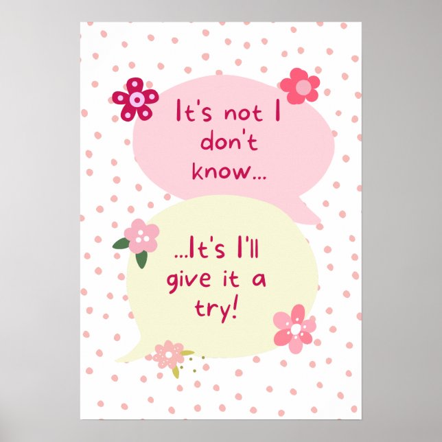 Pink and Green Flowers Mindset  Poster (Front)