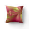 Pink and Green Fractal Floral Throw Pillow