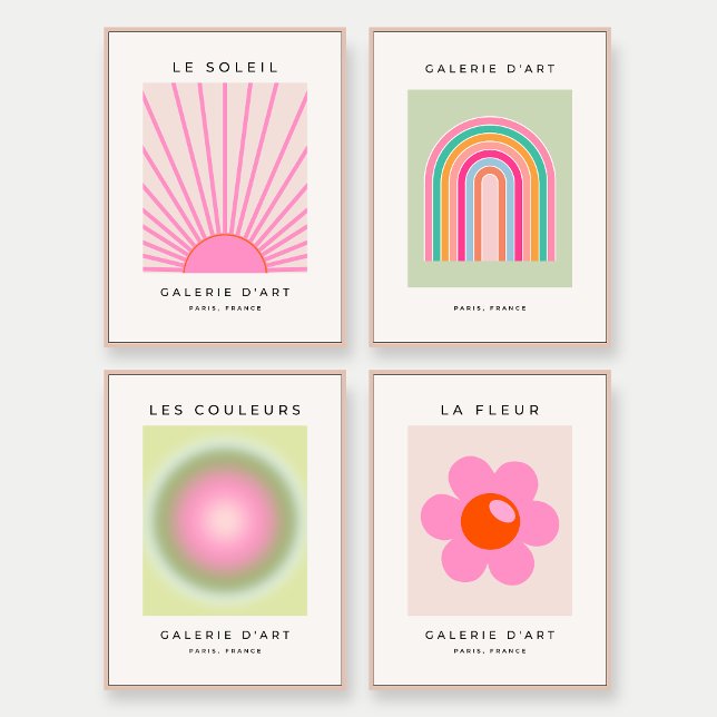 Pink And Green Gallery Wall Boho Trendy Gallery (Creator Uploaded)