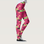 pink and green geometric leggings<br><div class="desc">pink and green geometric</div>