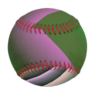 Pink And Green Gradient Fun Baseball