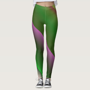 Pink And Green Gradient Fun Leggings