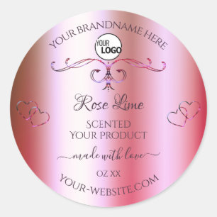 Pink and Green Gradient Ornate Product Labels Logo