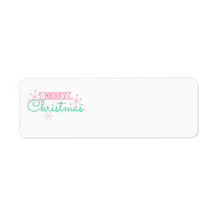 Pink and Green Holiday Christmas Address Labels