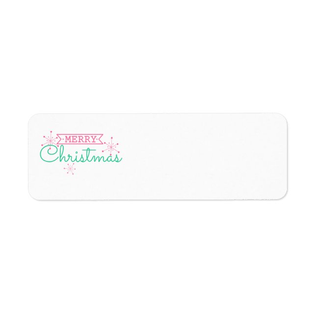 Pink and Green Holiday Christmas Address Labels (Front)